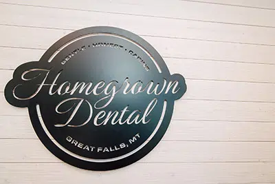 Homegrown Dental plaque hanging in the office